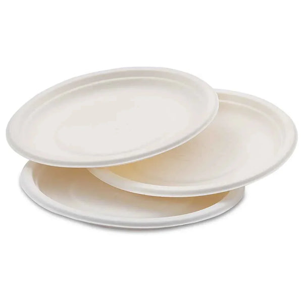 Nature's Dine 12 Inch Bagasse Disposable Plates | Bulk 12500 Compostable Round Plates for Weddings and Catering - ExportIndia360