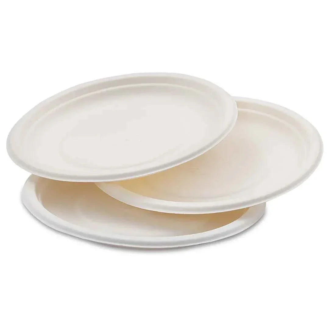 Nature's Dine 6 Inch Bagasse Round Plates | Bulk Eco-Friendly Disposable Plates | 25000 plates - ExportIndia360