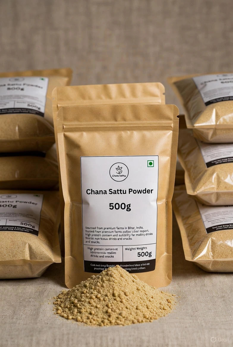 Chana Sattu Powder Wholesale 500g Packs | Organic Roasted Bengal Gram Flour | Bulk Export from India