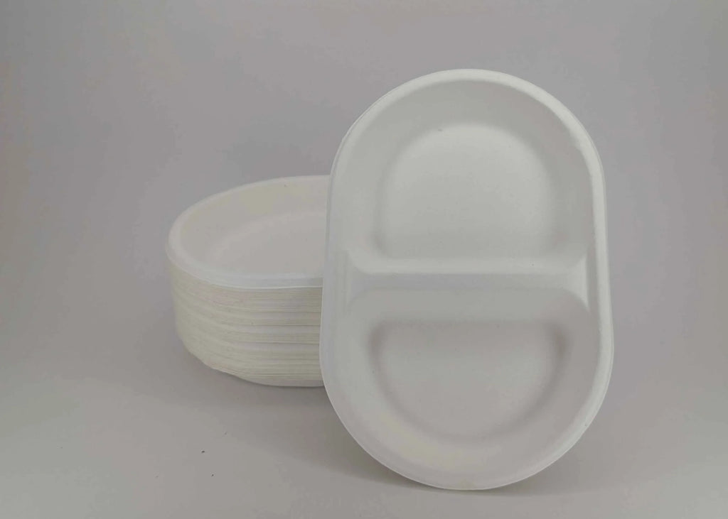 Nature's Dine Wholesale 2 Compartment Bagasse Trays | Compostable Bulk Trays | 25000 trays - ExportIndia360