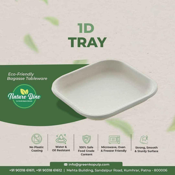 Nature's Dine Wholesale 1D Square Bagasse Tray | Eco-Friendly Disposable Trays | 25000 trays - ExportIndia360
